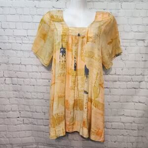 MAEVE Anthro Painted Ume Silk Tunic Mini Dress ‘Art To Wear’ Watercolor Women 4